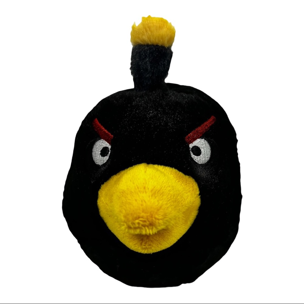 Angry Birds Plush Black Bird Toy Stuffed Animal 5" NO SOUND